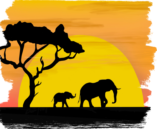 Africa landscape illustration